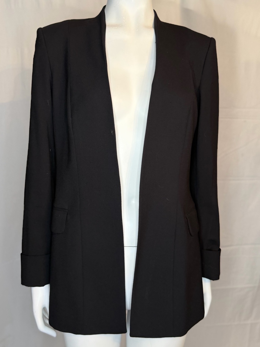 Theory Black Open-Front Longline Blazer